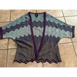 Bebe M L Open Knit Multi Cardigan Sweater Top